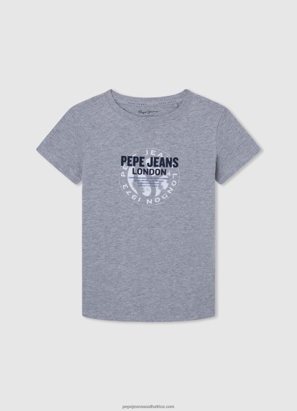 Grey Marl Flag And Logo T-Shirt Pepe Jeans L20F2F1635 Boy - Image 3
