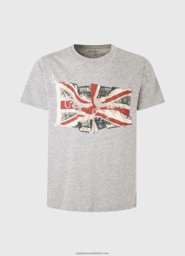 Grey Marl Flag Logo N Waving Flag T-Shirt Pepe Jeans L20F2F936 Men - Image 5