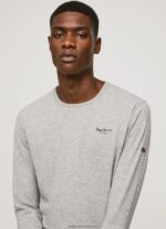 Grey Marl Long-Sleeved Cotton T-Shirt Pepe Jeans L20F2F1006 Men - Image 3