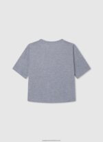 Grey Marl Love Print T-Shirt Pepe Jeans L20F2F1445 Girl - Image 2