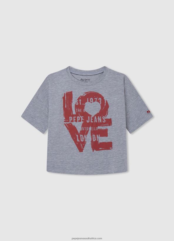 grey_marl_love_print_t_shirt_pepe_jeans_l20f2f1445_girl.jpg Grey Marl Love Print T-Shirt Pepe Jeans L20F2F1445 Girl - Image 1