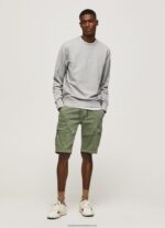 Grey Marl Printed Logo Cotton Jumper Pepe Jeans L20F2F895 Men