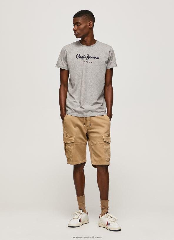 Grey Marl Printed Logo Cotton T-Shirt Pepe Jeans L20F2F1001 Men - Image 2