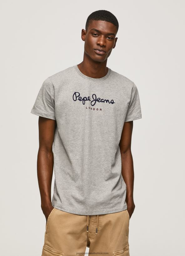 Grey Marl Printed Logo Cotton T-Shirt Pepe Jeans L20F2F1001 Men - Image 3
