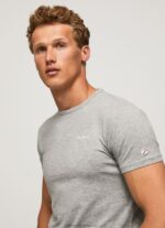 Grey Marl Printed Logo Cotton T-Shirt Pepe Jeans L20F2F1013 Men - Image 2