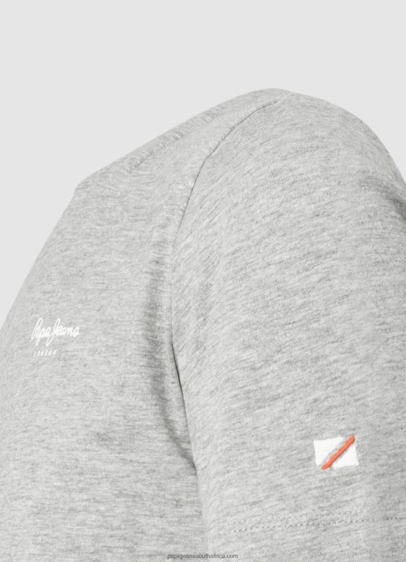Grey Marl Printed Logo Cotton T-Shirt Pepe Jeans L20F2F1013 Men - Image 5
