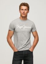 Grey Marl Short-Sleeved Cotton T-Shirt Pepe Jeans L20F2F1004 Men