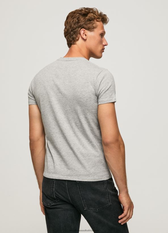 Grey Marl Short-Sleeved Cotton T-Shirt Pepe Jeans L20F2F1004 Men - Image 3