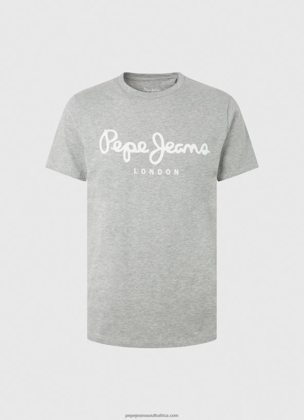 Grey Marl Short-Sleeved Cotton T-Shirt Pepe Jeans L20F2F1004 Men - Image 4