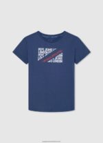 Grey Marl Vertical Logo Cotton T-Shirt Pepe Jeans L20F2F1650 Boy - Image 4