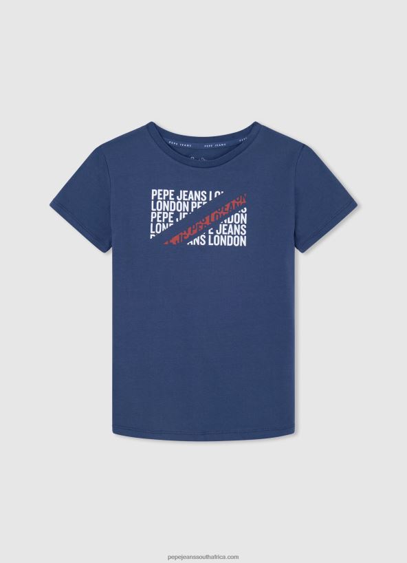 Grey Marl Vertical Logo Cotton T-Shirt Pepe Jeans L20F2F1650 Boy - Image 4
