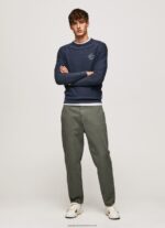 Indigo Pick Rounded Collar Jersey Pepe Jeans L20F2F858 Men - Image 2