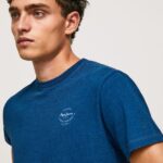 Indigo Printed Logo Cotton T-Shirt Pepe Jeans L20F2F968 Men