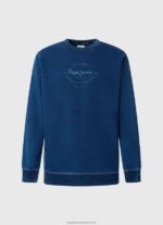 Indigo Rounded Collar Cotton Jumper Pepe Jeans L20F2F868 Men - Image 5