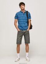 Indigo Striped Printed Cotton Polo Shirt Pepe Jeans L20F2F1083 Men - Image 2