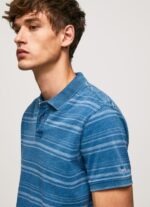 Indigo Striped Printed Cotton Polo Shirt Pepe Jeans L20F2F1083 Men - Image 3