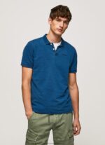 Indigo Worn-Effect Cotton Polo Shirt Pepe Jeans L20F2F1079 Men
