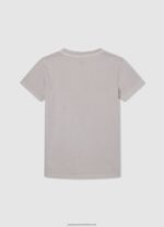 Ivory Logo Print T-Shirt Pepe Jeans L20F2F1626 Boy - Image 2
