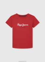 Ivory Logo Print T-Shirt Pepe Jeans L20F2F1626 Boy - Image 3