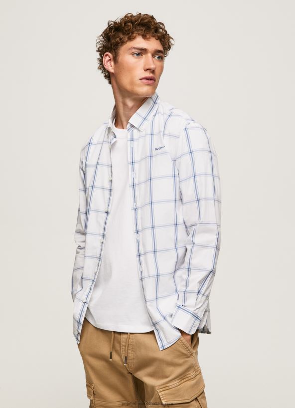 ivory_lorian_slim_fit_poplin_shirt_pepe_jeans_l20f2f1029_men.jpg Ivory Lorian Slim Fit Poplin Shirt Pepe Jeans L20F2F1029 Men - Image 1