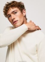 Ivory Round Collar Cotton Jersey Pepe Jeans L20F2F865 Men - Image 3