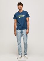 Jarman Cotton T-Shirt With Brushes Logo Pepe Jeans L20F2F983 Men - Image 2
