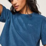 Jarman Cropped Fit Velvet T-Shirt Pepe Jeans L20F2F461 Women