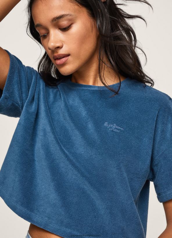 jarman_cropped_fit_velvet_t_shirt_pepe_jeans_l20f2f461_women.jpg Jarman Cropped Fit Velvet T-Shirt Pepe Jeans L20F2F461 Women - Image 1