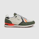 Khaki Green Brit Combined Sneakers Pepe Jeans L20F2F1185 Men