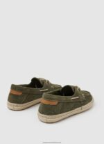 Khaki Green Suede Boat Sneakers Pepe Jeans L20F2F1192 Men - Image 5