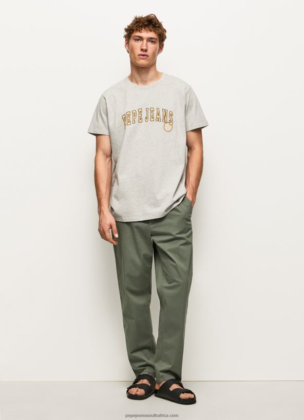 Light Grey Marl Logo Print T-Shirt Pepe Jeans L20F2F971 Men - Image 1