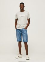 Light Grey Marl Printed Logo Cotton T-Shirt Pepe Jeans L20F2F918 Men - Image 2