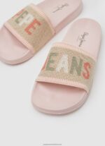 Light Pink Slider Knit Beach Flip Flops Pepe Jeans L20F2F693 Women - Image 3