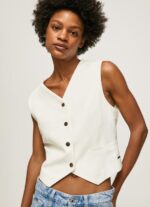 Mousse Combined Fabric Waistcoat Pepe Jeans L20F2F346 Women - Image 3