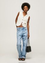 Mousse Combined Fabric Waistcoat Pepe Jeans L20F2F346 Women - Image 5