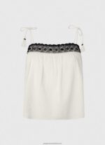 Mousse Cotton Top With Crochet Details Pepe Jeans L20F2F335 Women - Image 5