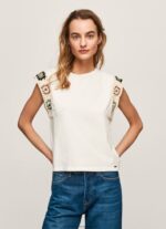 Mousse Crochet Sleeved T-Shirt Pepe Jeans L20F2F464 Women
