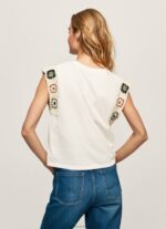 Mousse Crochet Sleeved T-Shirt Pepe Jeans L20F2F464 Women - Image 4