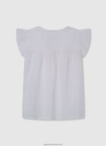 Mousse Hilary Blouse With Openwork Details Pepe Jeans L20F2F1472 Girl - Image 2