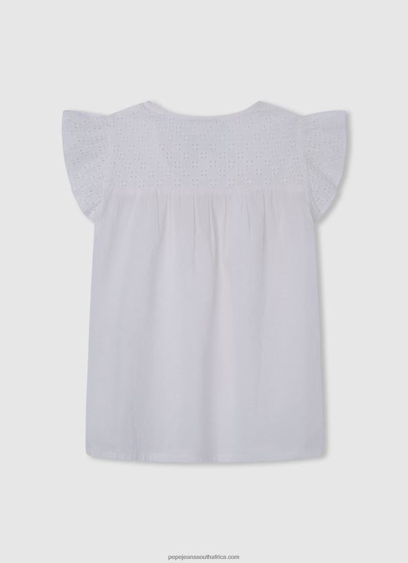 Mousse Hilary Blouse With Openwork Details Pepe Jeans L20F2F1472 Girl - Image 2