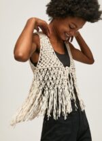 Mousse Macrame Waistcoat With Fringes Pepe Jeans L20F2F135 Women - Image 3