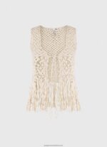 Mousse Macrame Waistcoat With Fringes Pepe Jeans L20F2F135 Women - Image 5