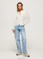 Mousse Mao Collar Cotton Dobby Blouse Pepe Jeans L20F2F362 Women - Image 2