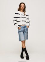 Mousse Striped Pattern Openwork Cardigan Pepe Jeans L20F2F252 Women - Image 2