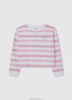 Mousse Striped Pattern Openwork Jersey Pepe Jeans L20F2F1410 Girl - Image 4