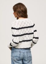 Mousse Striped Pattern Openwork Jersey Pepe Jeans L20F2F251 Women - Image 4