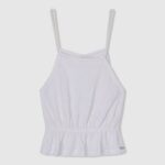 Mousse Tank Top With Openwork Details Pepe Jeans L20F2F1438 Girl