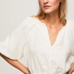 Mousse V-Neck Cropped Fit Top Pepe Jeans L20F2F354 Women