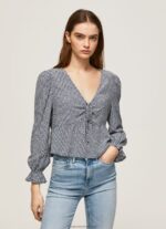 Multi All Over Logo Printed Blouse Pepe Jeans L20F2F364 Women