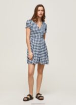 Multi Checkered Print Dress Pepe Jeans L20F2F184 Women - Image 2